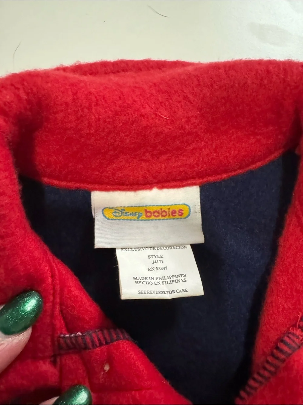 Disney Babies Mickey Mouse Fleece Colorblock Romper Vintage New